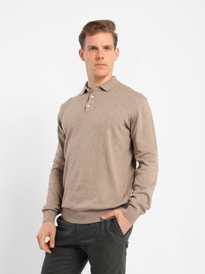 Long-Sleeve Polo Sweater