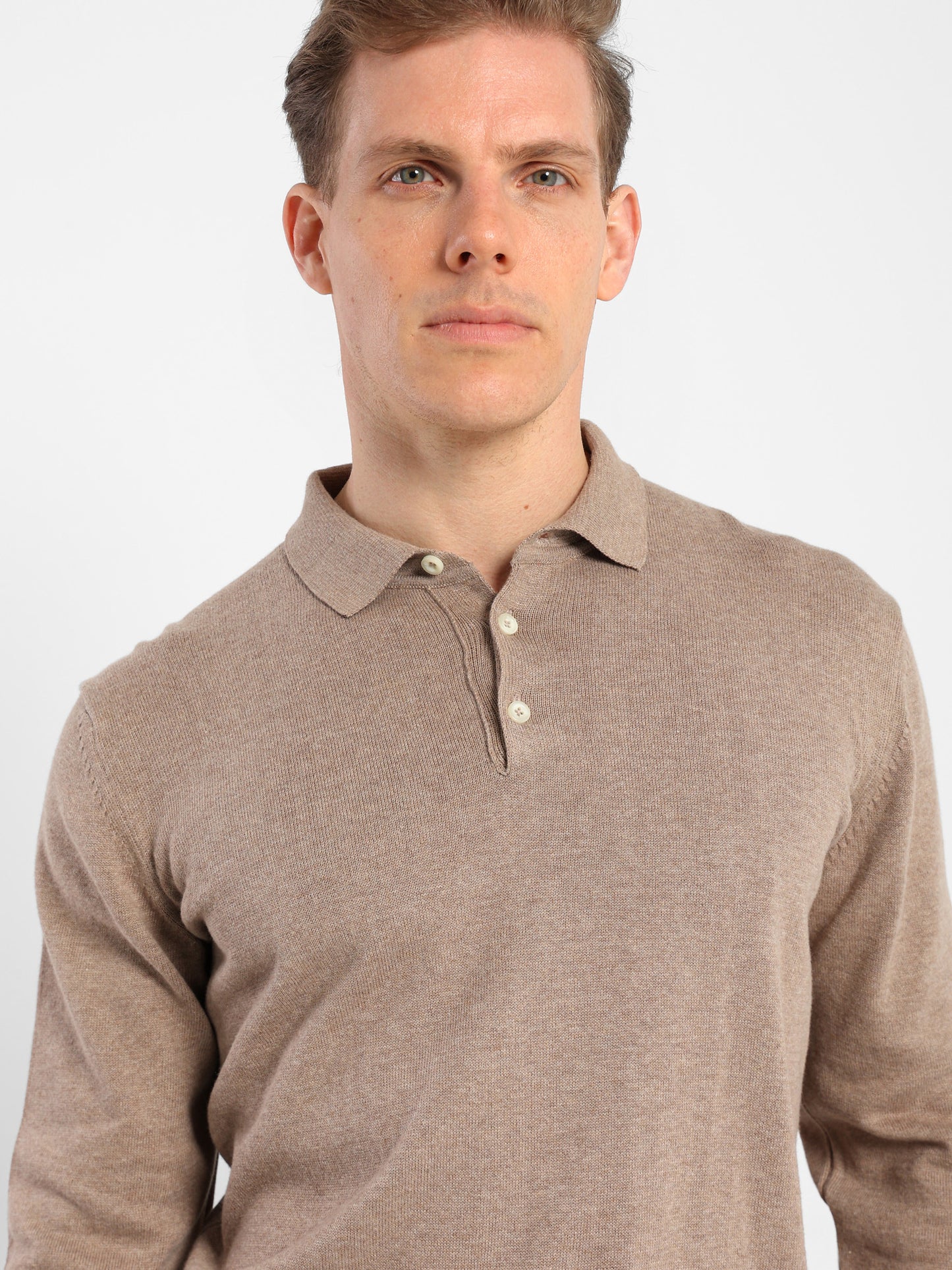 Long-Sleeve Polo Sweater