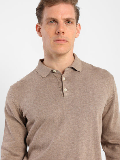 Long-Sleeve Polo Sweater