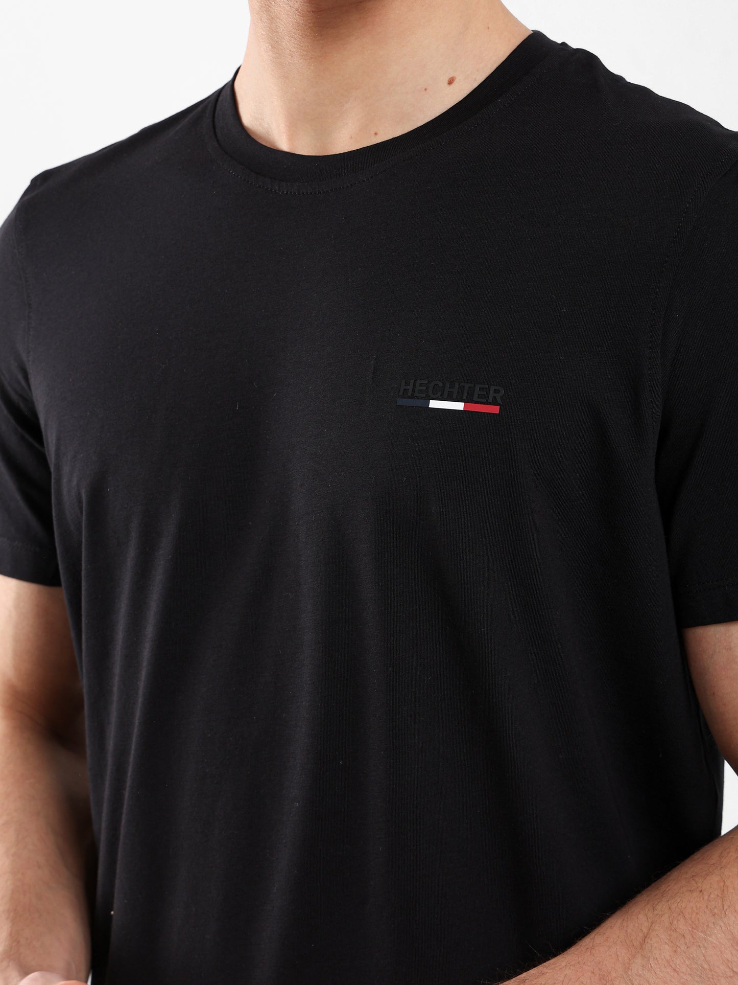 Basic Jersey Lycra Crew Neck T-Shirt