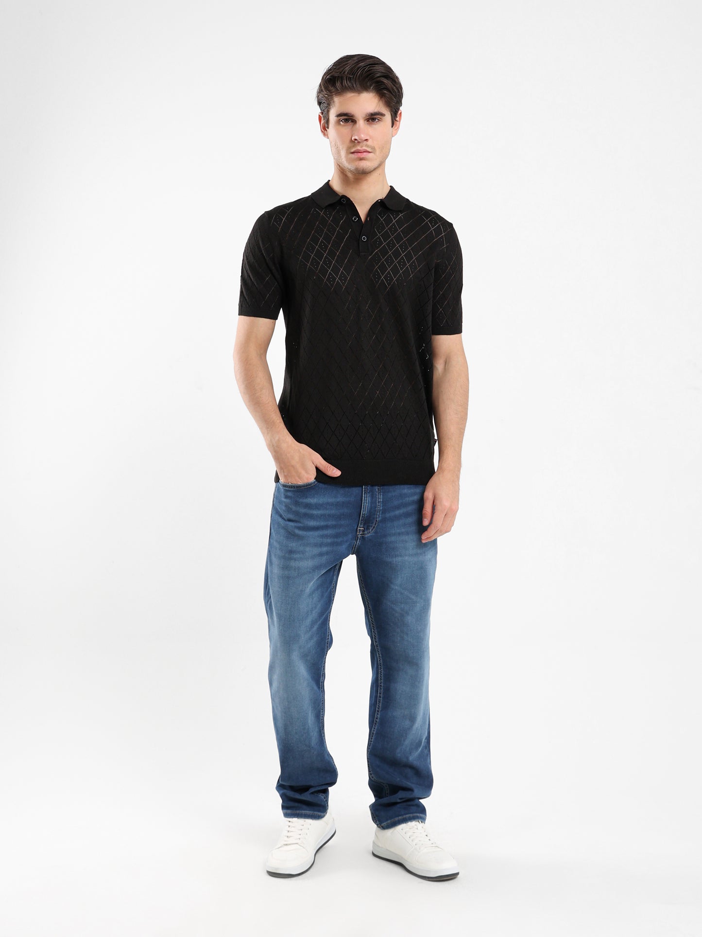 Jacquard Knitwear Polo Shirt
