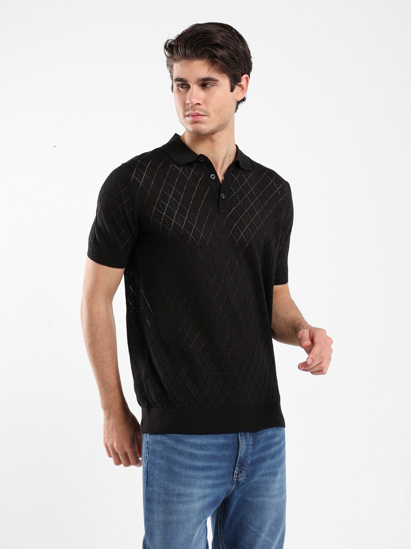 Jacquard Knitwear Polo Shirt