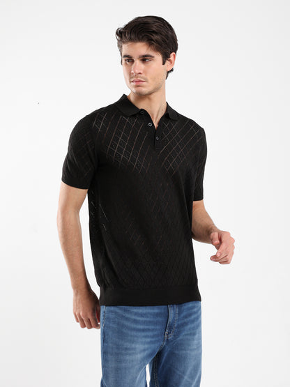 Jacquard Knitwear Polo Shirt