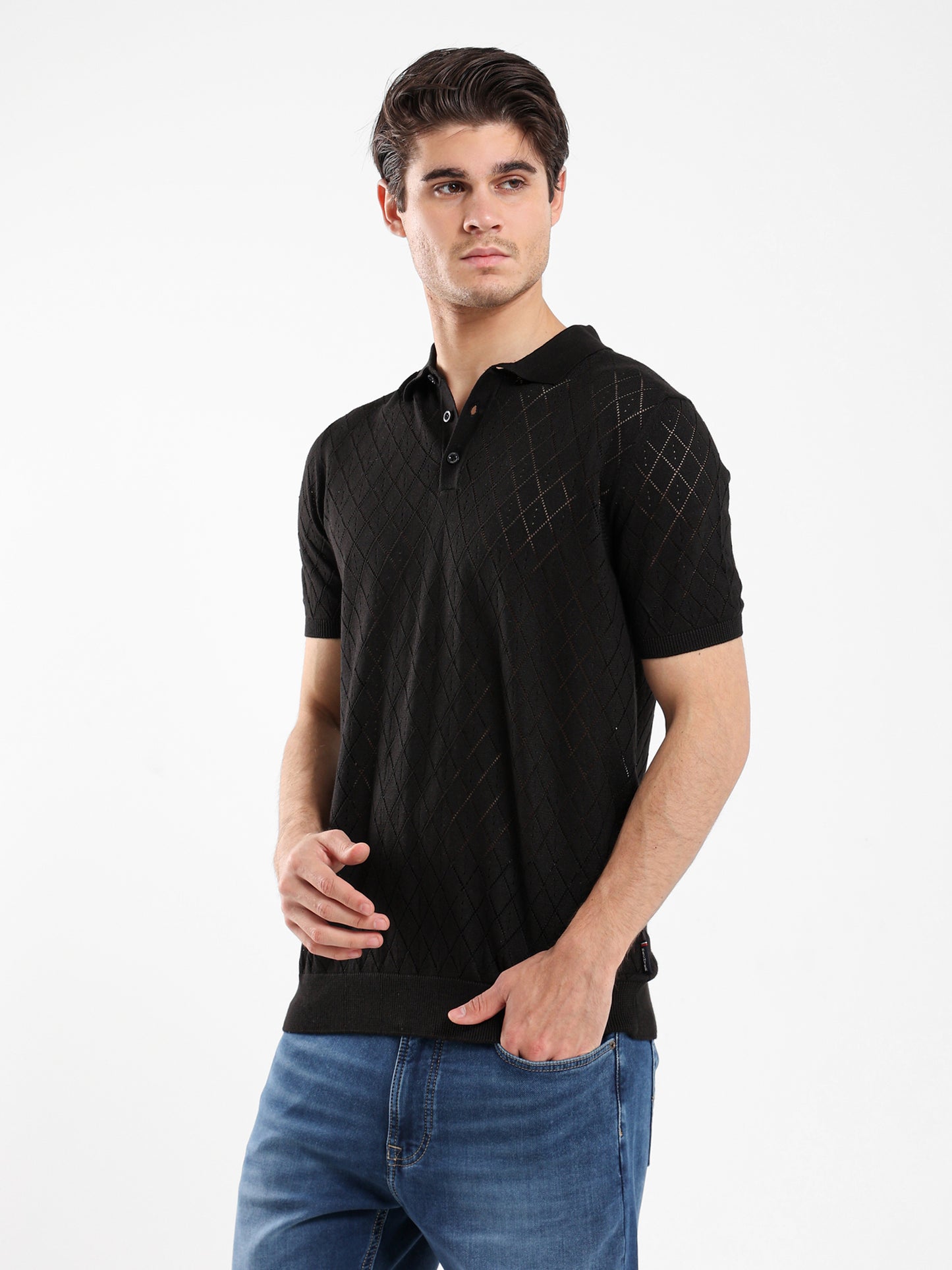 Jacquard Knitwear Polo Shirt