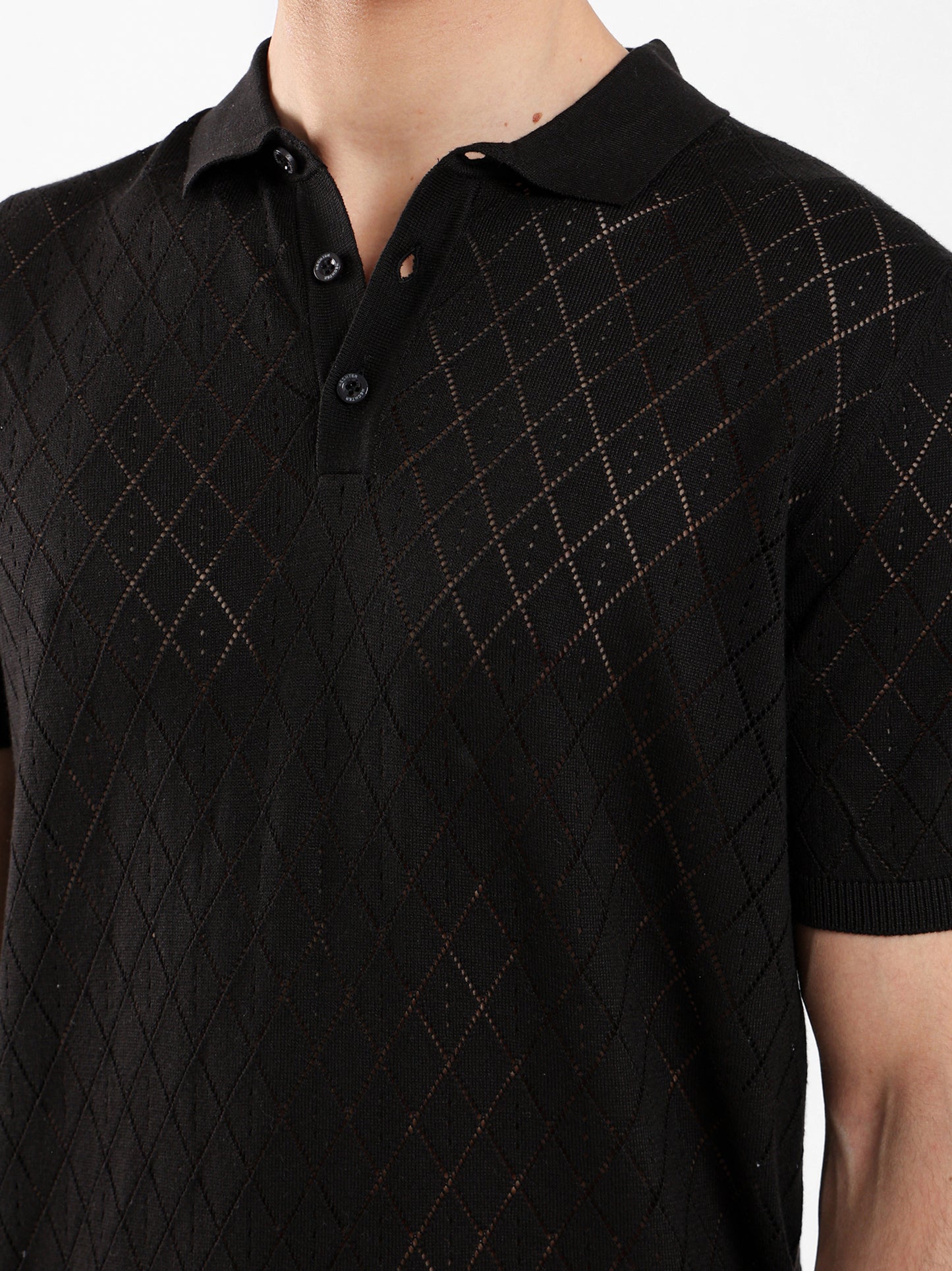 Jacquard Knitwear Polo Shirt