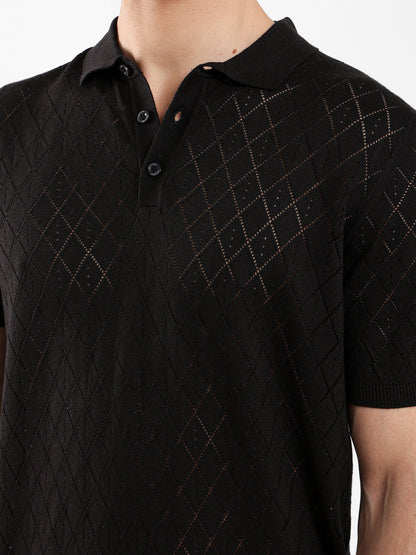 Jacquard Knitwear Polo Shirt