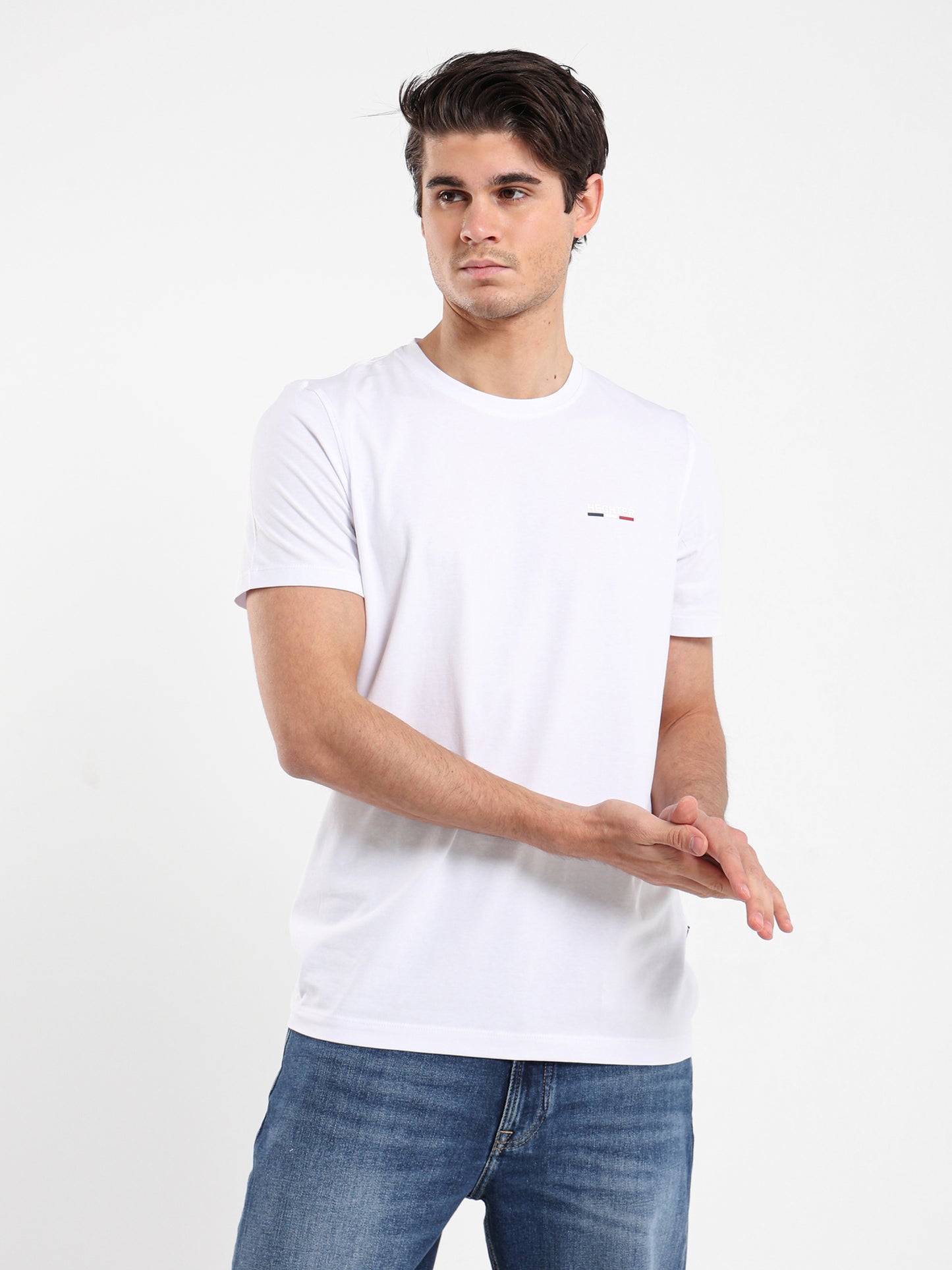 Basic Jersey Lycra Crew Neck T-Shirt