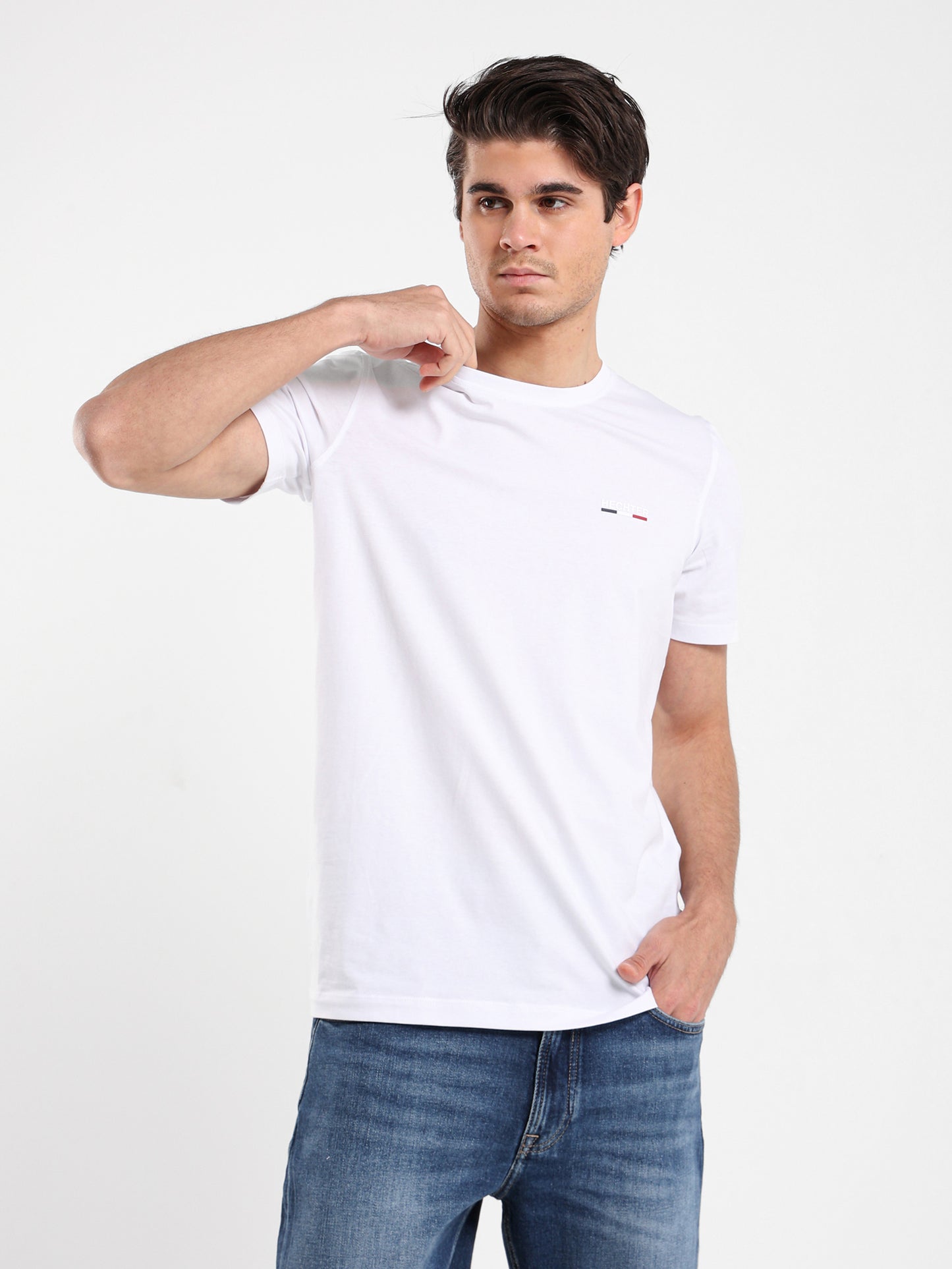 Basic Jersey Lycra Crew Neck T-Shirt