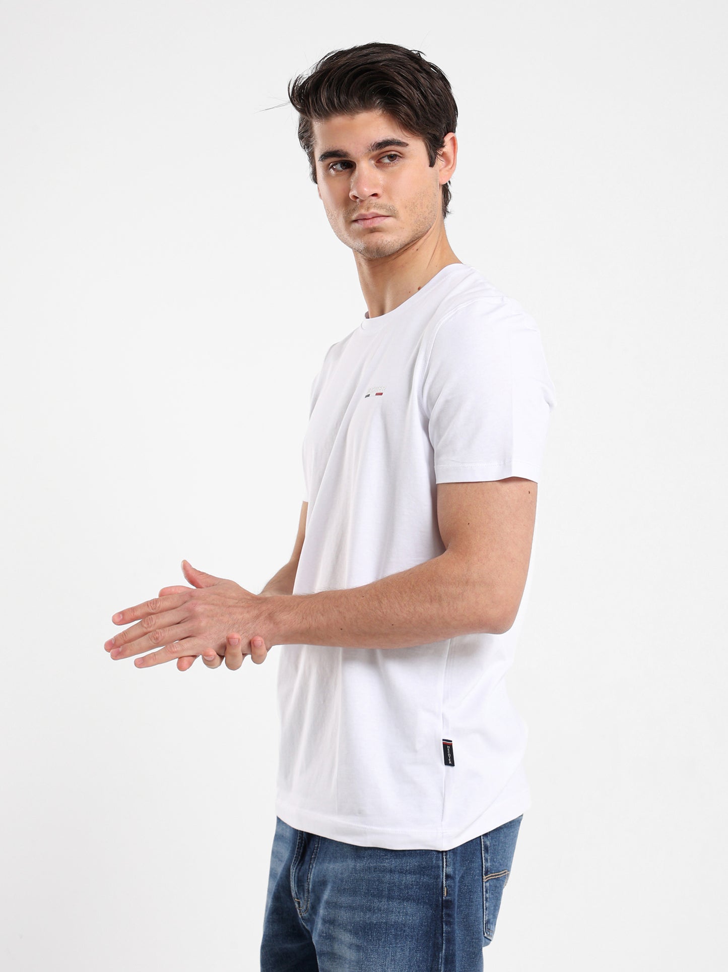 Basic Jersey Lycra Crew Neck T-Shirt