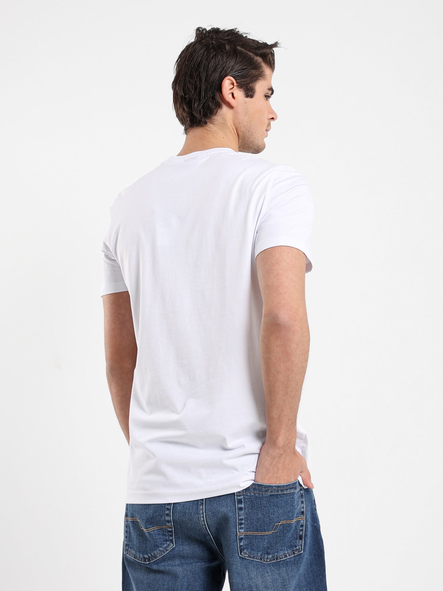 Basic Jersey Lycra Crew Neck T-Shirt
