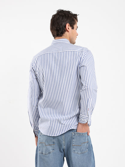Wide Stripe Kent Collar Shirt