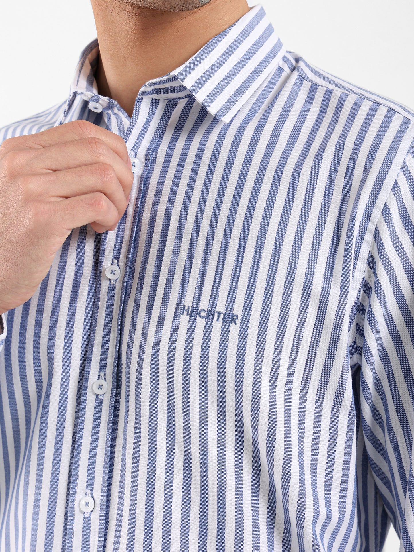 Wide Stripe Kent Collar Shirt