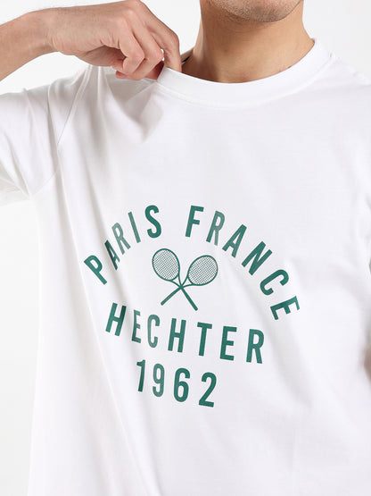 Round Neck Tennis Print T-Shirt