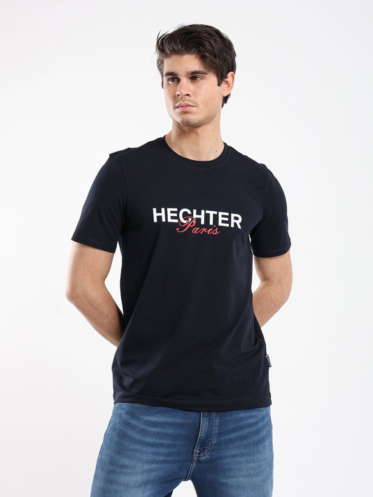 Round Neck Hechter Paris Print T-Shirt