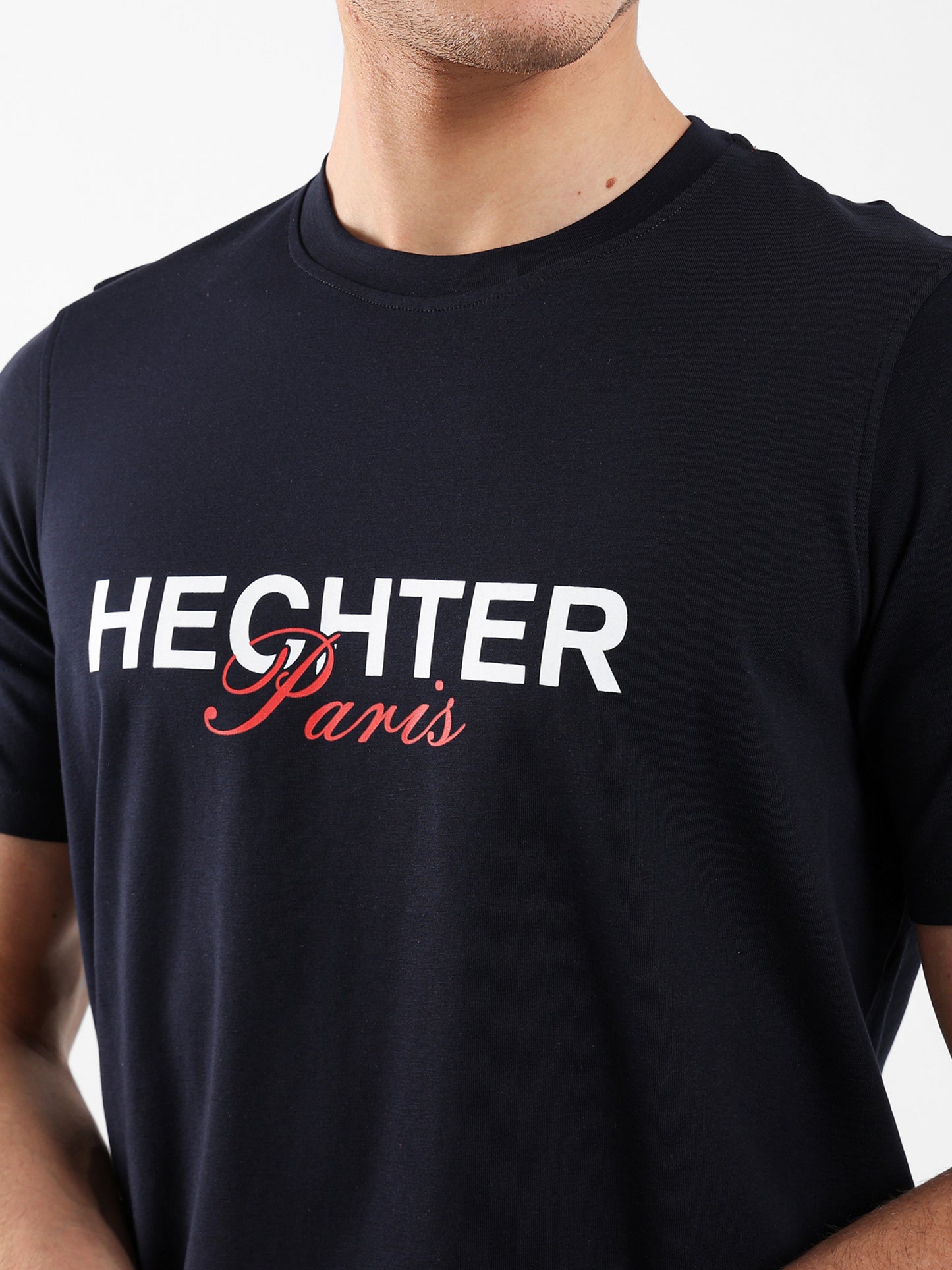Round Neck Hechter Paris Print T-Shirt