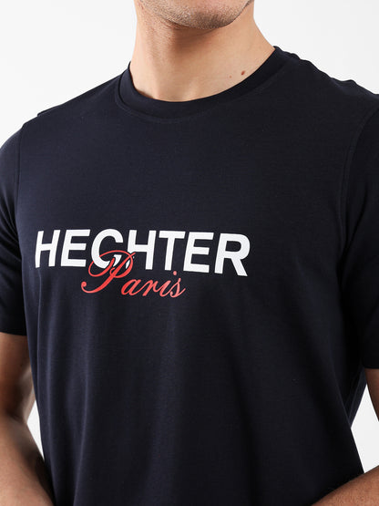 Round Neck Hechter Paris Print T-Shirt