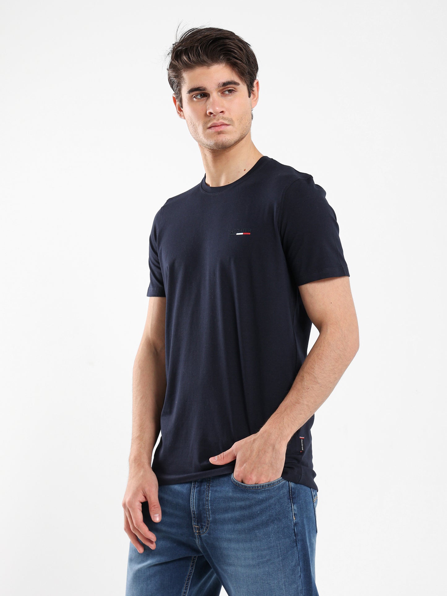 Basic Jersey Lycra Crew Neck T-Shirt