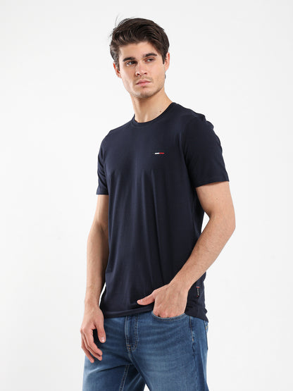 Basic Jersey Lycra Crew Neck T-Shirt