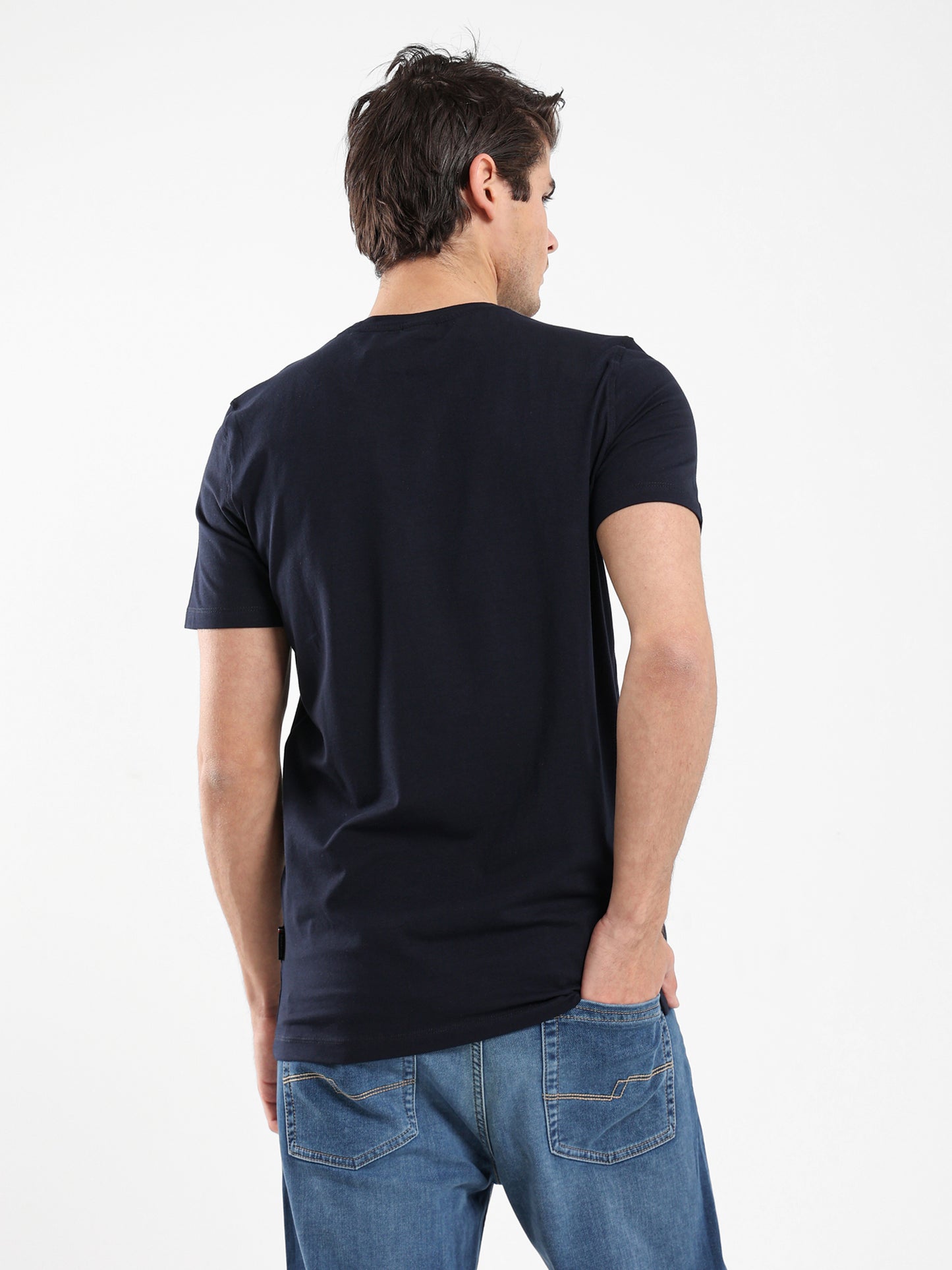 Basic Jersey Lycra Crew Neck T-Shirt