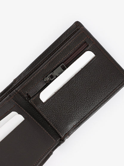 Textured Leather Bifold Wallet