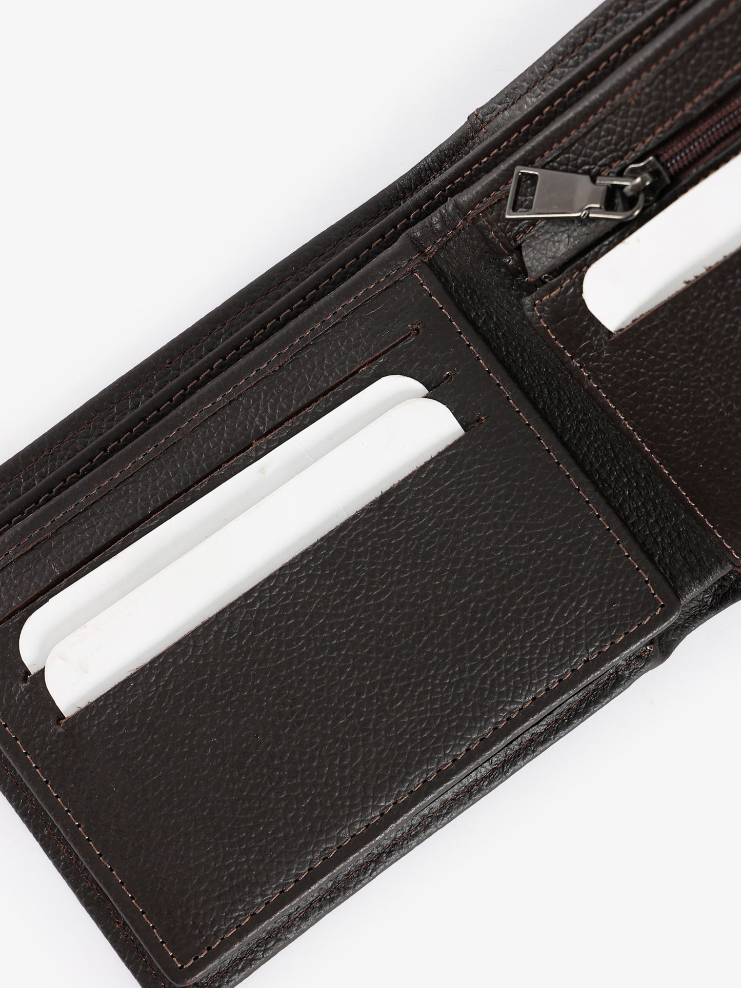 Textured Leather Bifold Wallet