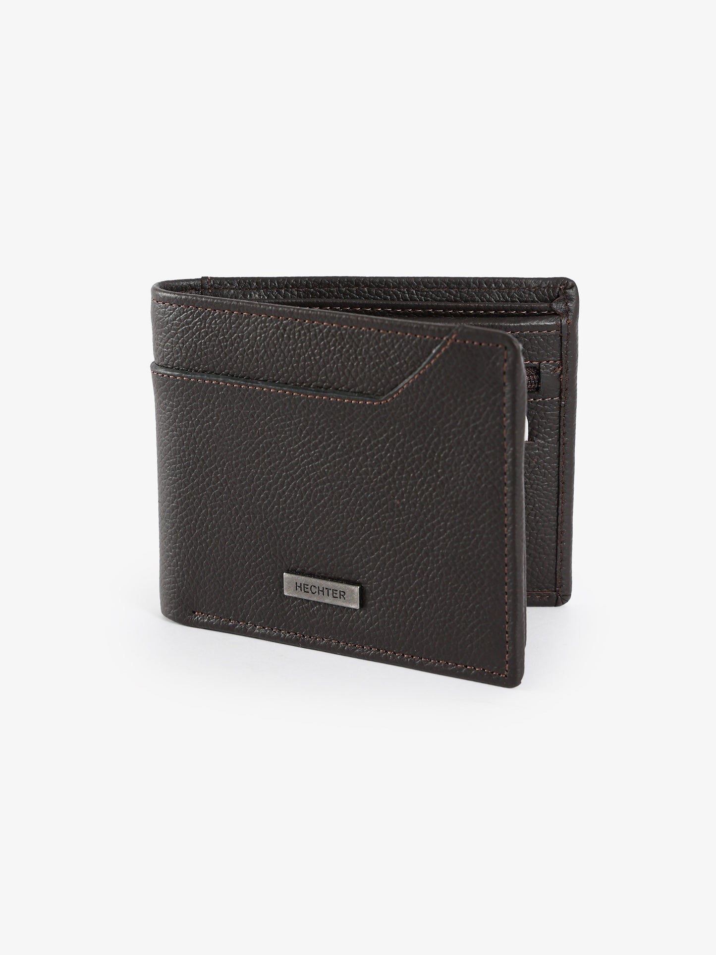 Textured Leather Bifold Wallet