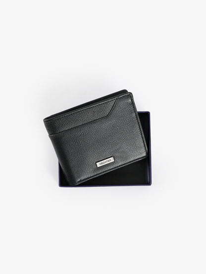 Textured Leather Bifold Wallet