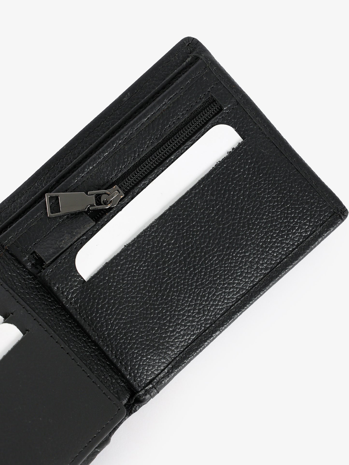 Textured Leather Bifold Wallet
