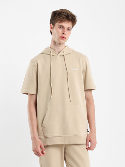 Half Sleeves Hoodie Sweater