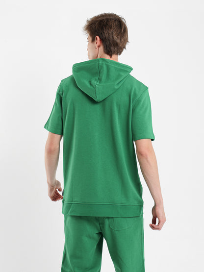 Half Sleeves Hoodie Sweater