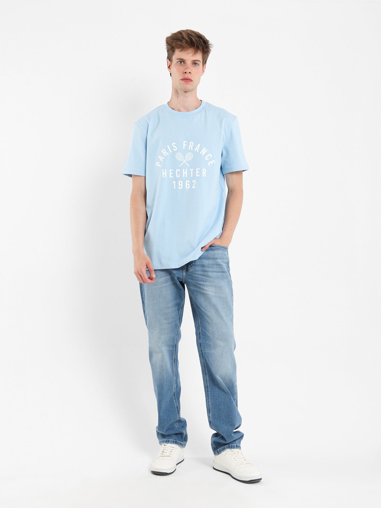 Round Neck Tennis Print T-Shirt