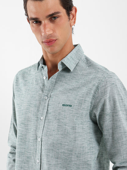 Kent Collar Textured Shirt