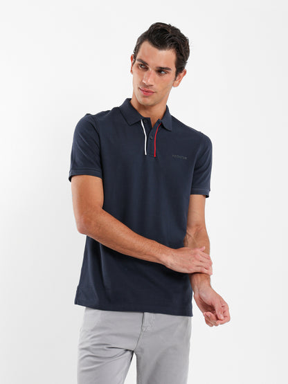 Contrast Placket Pique Polo Shirt