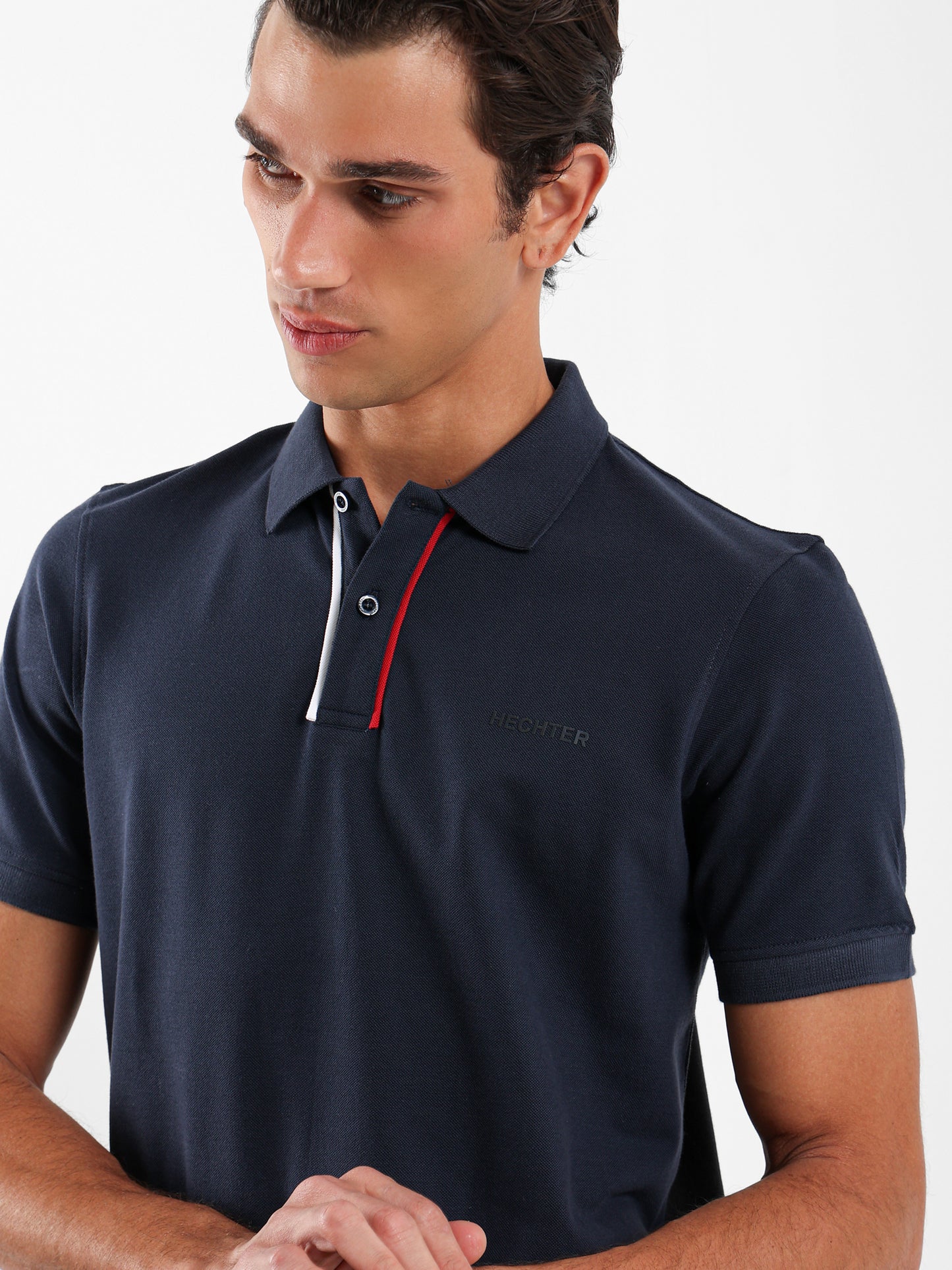 Contrast Placket Pique Polo Shirt