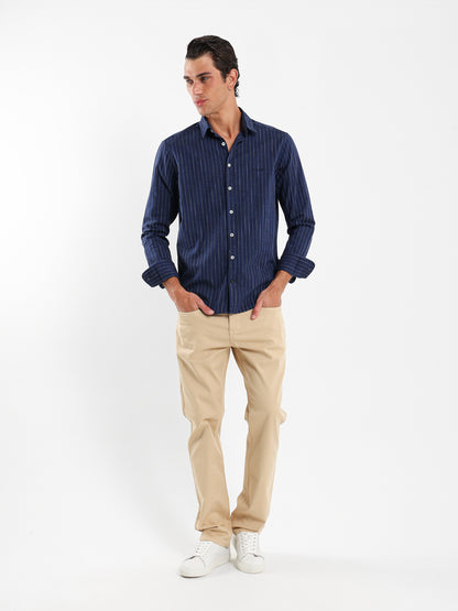 Striped Shirt with Kent Collar