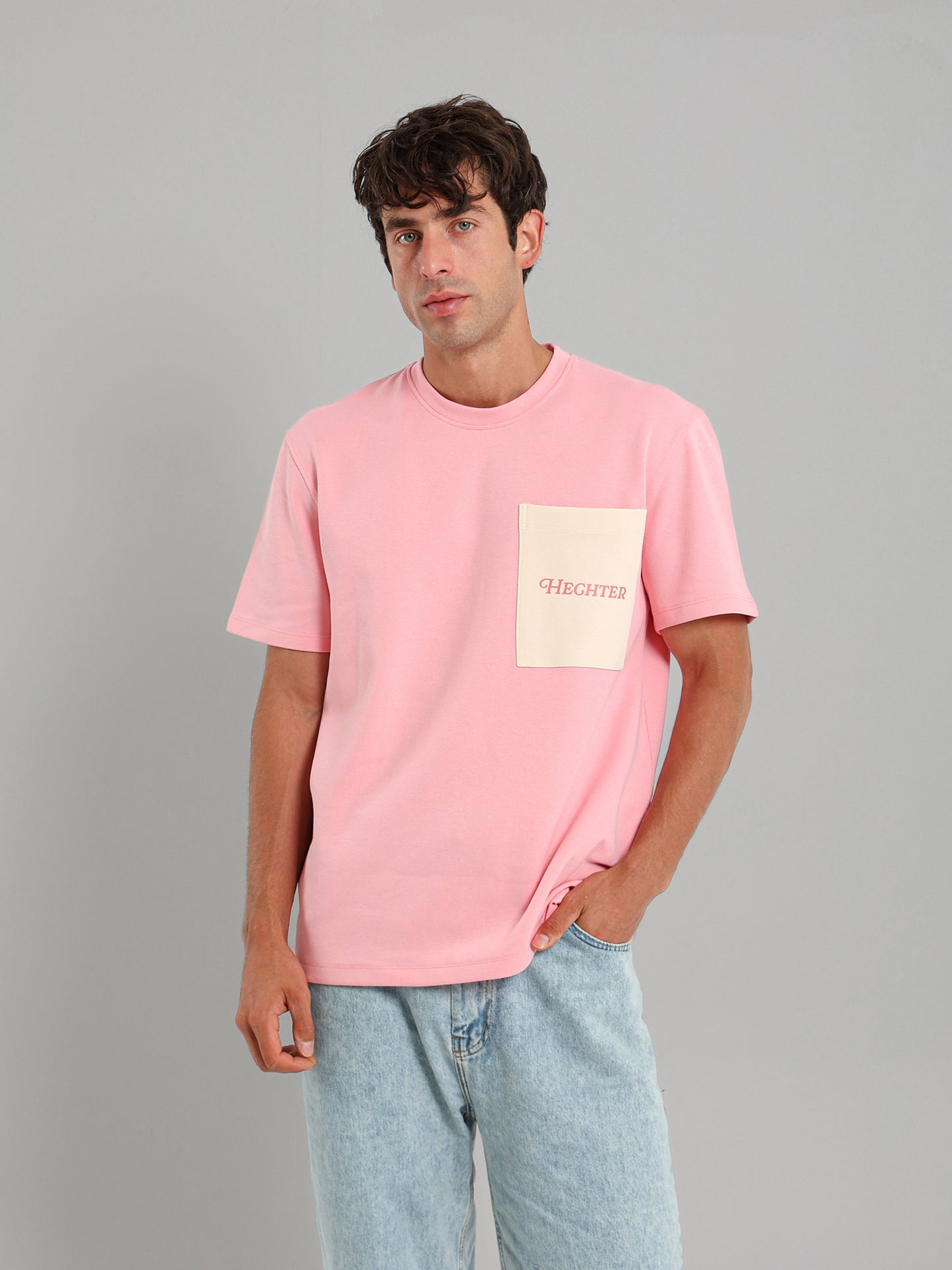Contrast Pocket Round Neck T-Shirt